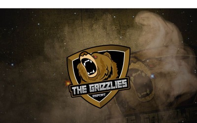 Szablon Logo Esport Grizzlies