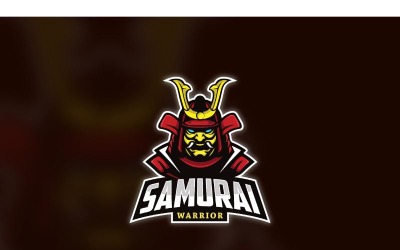 Szablon Logo Samurai Warrior Esport
