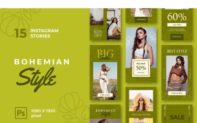 Instagram Stories Bohemian Style Social Media Template