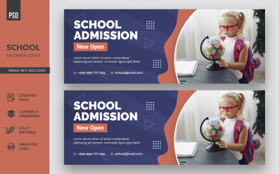 Kids School Creative Facebook Timeline Cover Design Plantilla de redes sociales