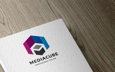 Media Cube Letter M Logo Vorlage