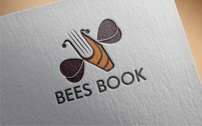 Modèle de logo de livre d&amp;#39;abeilles en ligne