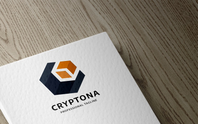 Modelo de logotipo Cryptona Letter C