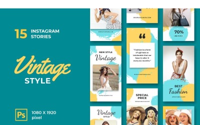 Modelo de mídia social para histórias do Instagram em estilo vintage