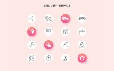 Modelo de conjunto de ícones grátis para serviço de entrega
