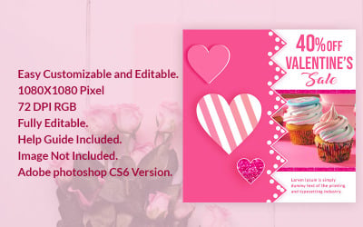Valentines Sale Banner PSD-sjabloon