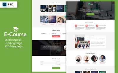 E-cursus bestemmingspagina sjabloon UI-elementen