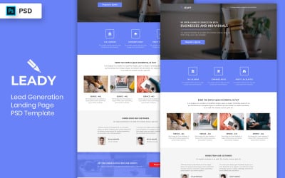 Элементы пользовательского интерфейса шаблона целевой страницы лидогенерации