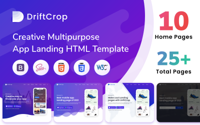 Reszponzív DriftCrop - Clean Multipurpose Landing Page Template Nyítóoldal sablon 155659
