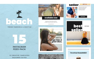 Instagram Template Beach for Social Media