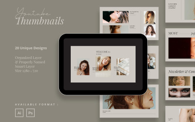Minimalist Beauty Youtube Thumbnail Social Media Template