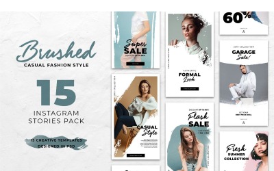 Plantilla de Instagram Estilo de moda casual cepillado para redes sociales