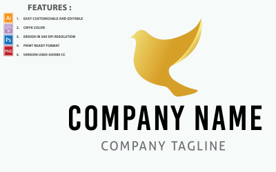 Abstraktní pták vektorový design Logo šablona