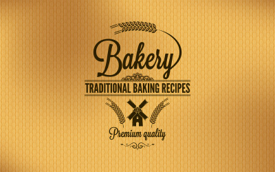 Piekarnia Vintage Chleb Tło. Szablon logo