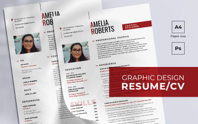 Plantilla de currículum de diseño gráfico gratis