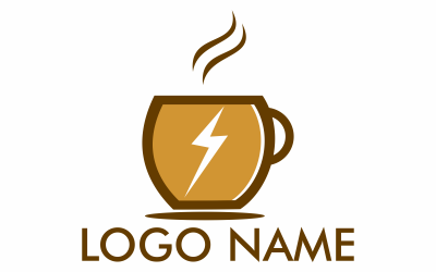 Power Coffee Logo Şablonu