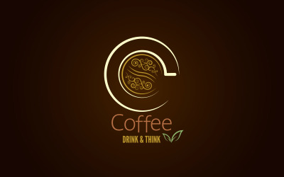 Projekt Menu Koncepcja Filiżanka Kawy. Szablon logo