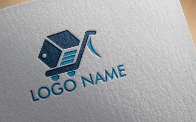 Balık Alışveriş Logo Şablonu