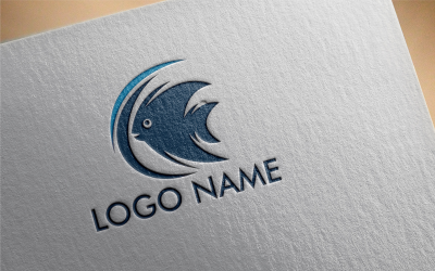 Шаблон логотипа абстрактной рыбной линии