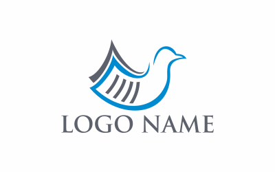 Logo-Vorlage für fliegendes Buch
