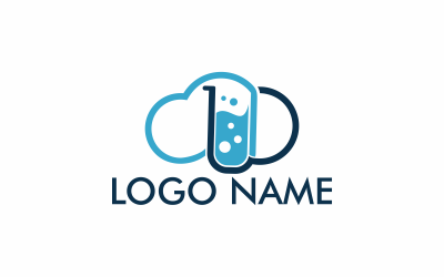 Modello di logo piatto Lab Cloud