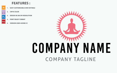 Meditation Icon Vector Design Logo Template
