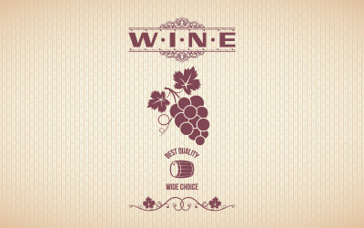 Modello di Logo di sfondo vintage di uva da vino