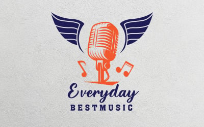 Modelo de design de logotipo musical