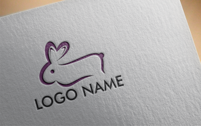 Rabbit Love Logo Template