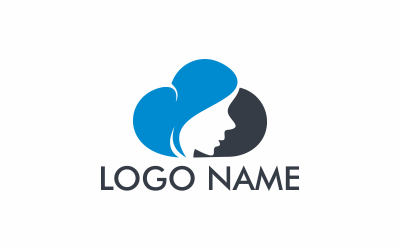 Шаблон логотипа женщина облако