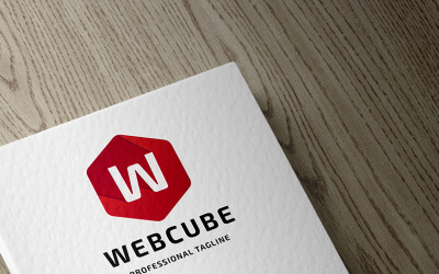 Modelo de logotipo Web Cube Letter W
