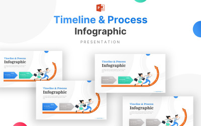 Nyíl felfelé mutató üzleti folyamat Infographic bemutató PowerPoint sablon