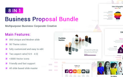 Reszponzív Business Proposal Bundle PowerPoint sablon 156116