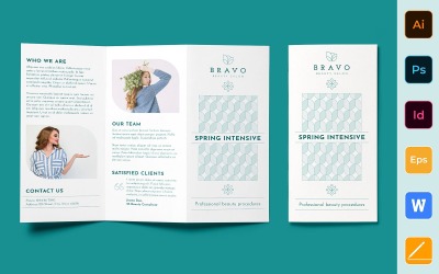 Brožura kosmetického salonu trojnásobně - šablona firemní identity