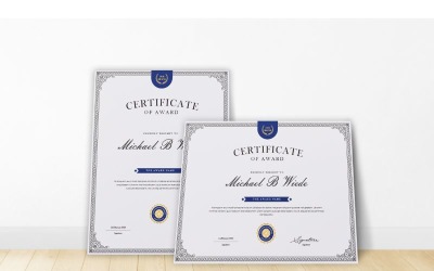 Šablona certifikátu Michaela B Wiedeho