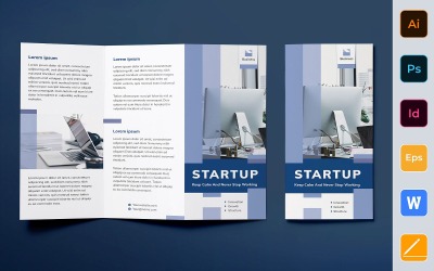 Startbroschyr Trifold - mall för företagsidentitet