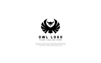 Modelo de logotipo de design gráfico de coruja