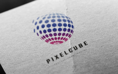 Pixel Cube Polygon Logo Template