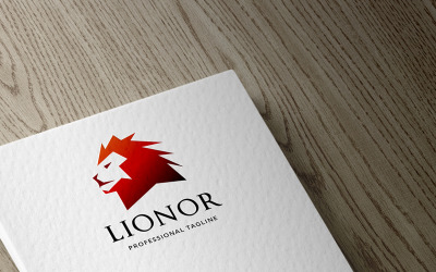 Modello di Logo del leone coraggioso
