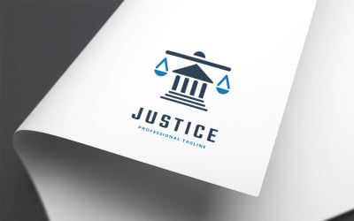Modello di logo di giustizia