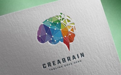 Modelo de logotipo profissional de cérebro criativo