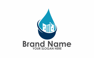 Stad druppels platte Logo sjabloon
