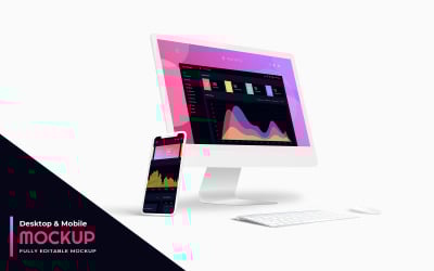 iMac and iPhone product mockup