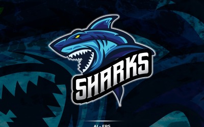 Modèle de logo de requins