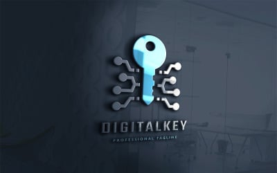 Modello di logo chiave digitale
