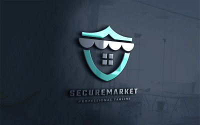 Plantilla de logotipo de mercado seguro