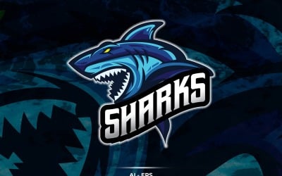 Plantilla de logotipo de tiburones