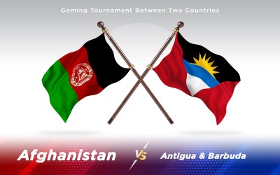 Afghanistan kontra Antigua två länder flaggor - Illustration