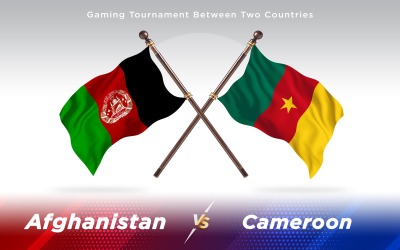Afghanistan vs Kamerun Två länder flaggor bakgrundsdesign - Illustration