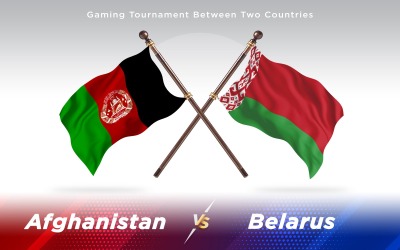 Afghanistan vs Vitryssland två länder flaggor bakgrundsdesign - illustration